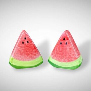 Watermelon Slice Salt and Pepper Shakers Ceramic Set Vintage Kitchen Decor